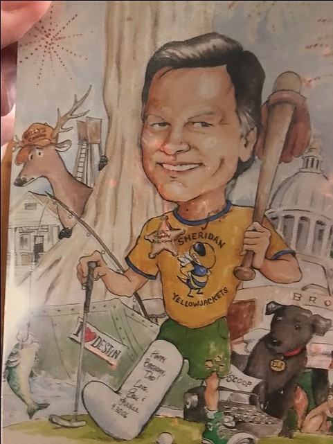 THE MAN BEHIND this caricature, Bill Lancaster, will be the first of the Community theater’s Sheridan Storytellers events.