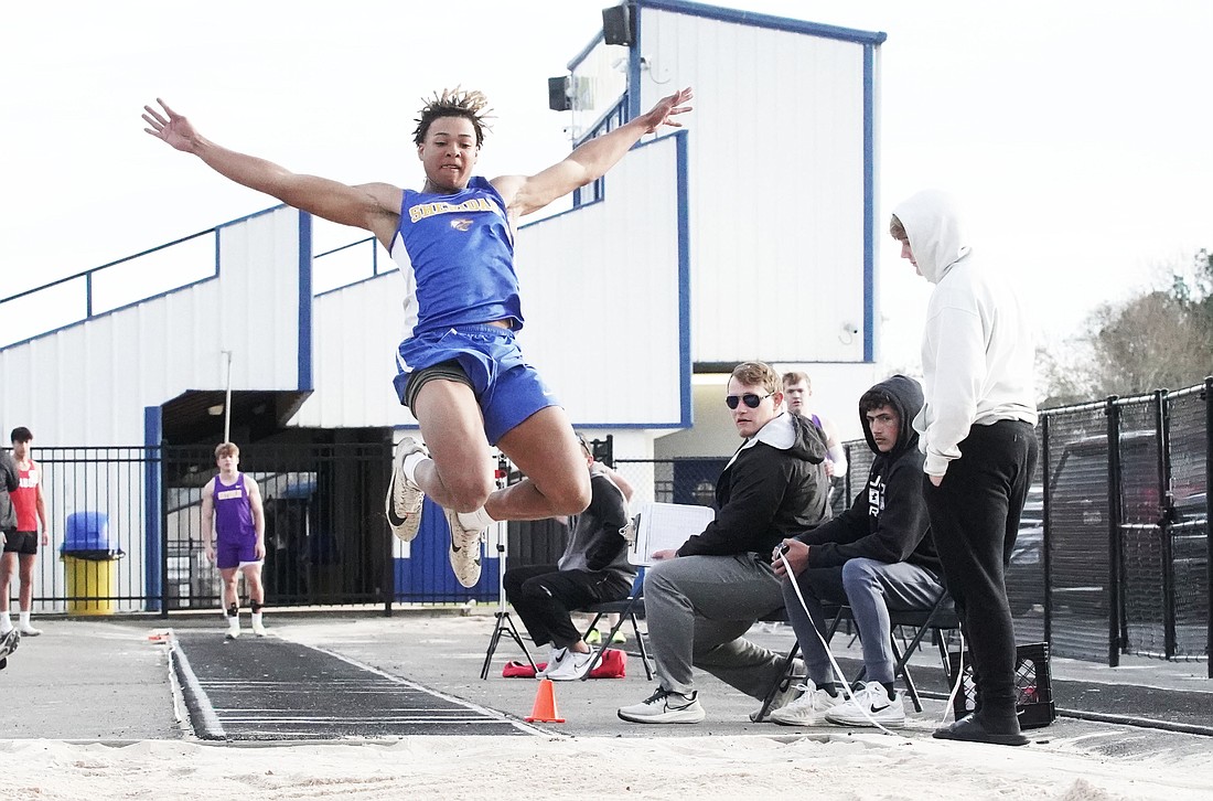 As co-winner of the High Point Award, Iziah Owens finished second in triple jump, third in the 200-meters, fifth in long jump, and seventh in the 100-meters. Photo courtesy of Sheridan Schools Communications