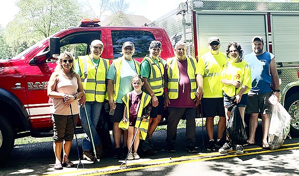 The City of Tull held a Clean Up day on Saturday, May 11. Volunteers gathered and walked the streets of Tull picking up litter. Pictured are DeeDee Nicholas, Debbie Hensley, Karen Greer, Emmy Greer, Holly McCormick, Tom Evans, Jerry Bayles, Mallory Bayles and Blake Taylor. Not pictured are Johnny Harrison, Cathy Harrison, Mike Klamm, and Axi Klamm. Photo by Gretchen Ritchey