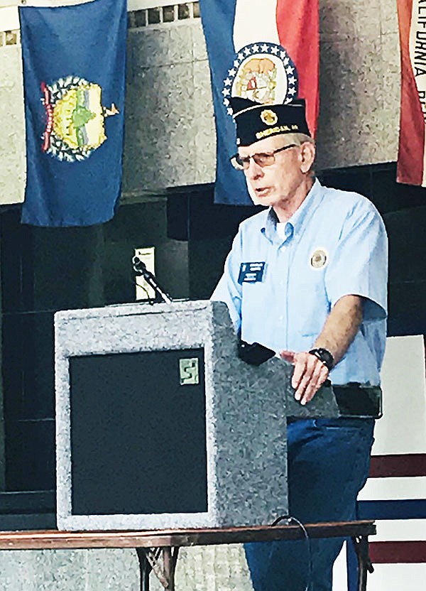 American Legion Post 30 Commander Charles Martin led a Memorial Day ceremony at the American Legion B-17 Memorial Park North of Sheridan on Monday, May 29, 2023.