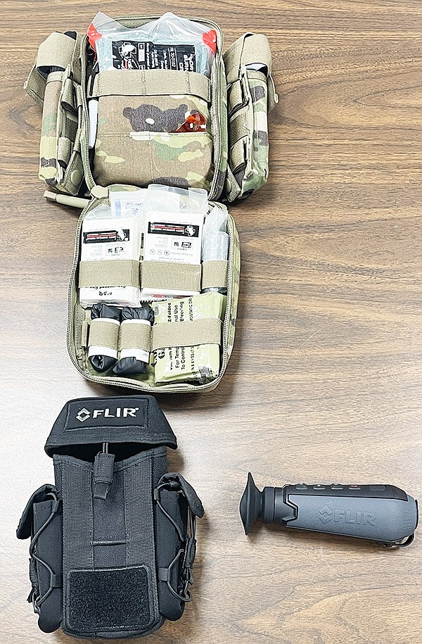 Sheridan Police Dept. received Individual First Aid Kits and thermo binoculars through a Department of Defense program.