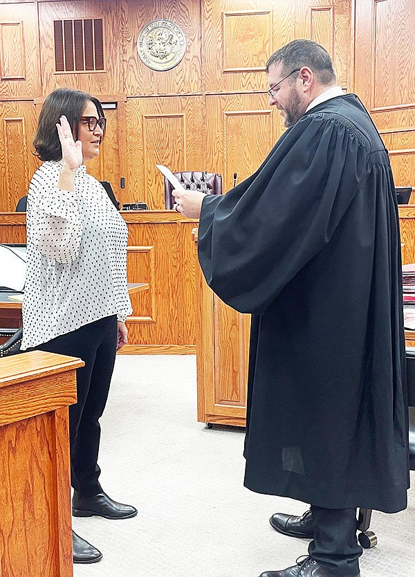 JAMIE COOK is the newest volunteer advocate for Grant County Court Appointed Special Advocates (CASA). She was sworn in by Grant County Circuit Judge Stephen Shirron recently at the Grant County Courthouse.