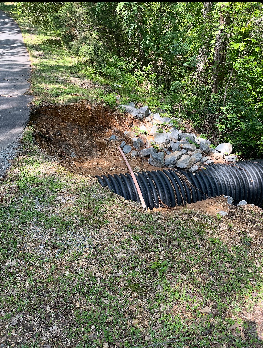 The city of Tull suffered damage to its streets from the recent heavy rains and flooding. (Special to The Headlight)