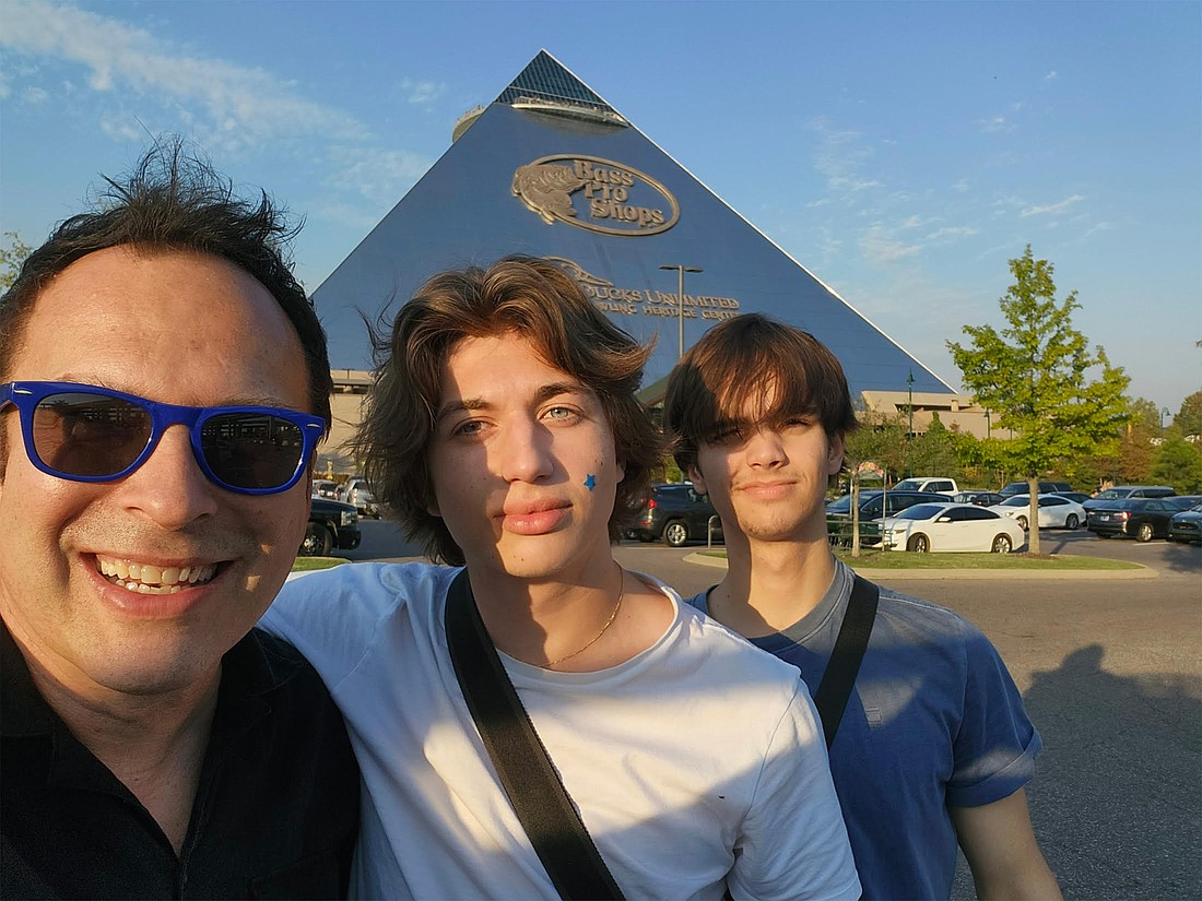 Host parent Justin Wise with exchange students Achille Muller and Danil Alvarez Zgurska during a visit to Memphis. (Photo: Courtesy Justin Wise)