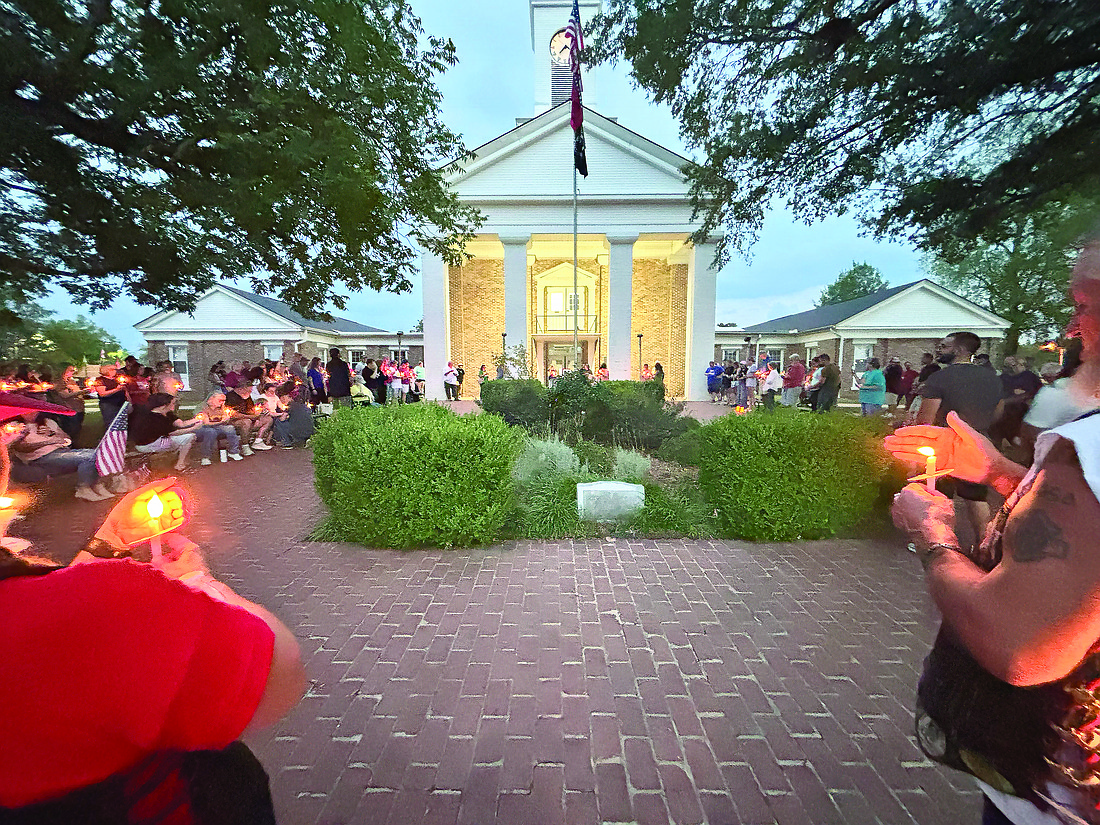 A candlelight vigil was held Thursday, Sept. 18 on the Grant County Courthouse lawn to honor the late Charlie Kirk, founder of Turning Point USA, who was shot to death Sept. 10 while speaking to college students on the Utah Valley University campus. (Photo: Gretchen Ritchey)