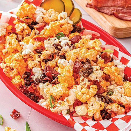 Bacon cheeseburger popcorn