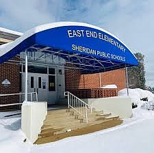 East End Middle School (shown here) would be replaced if a millage extension is approved next month by voters. (Photo: Gretchen Ritchey)