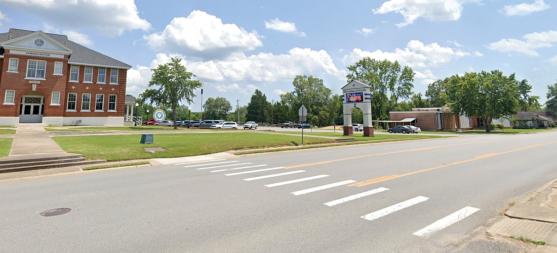 A student in a crosswalk narrowly missed being struck by a vehicle driving on Rock Street. (Photo: Gretchen Ritchey)