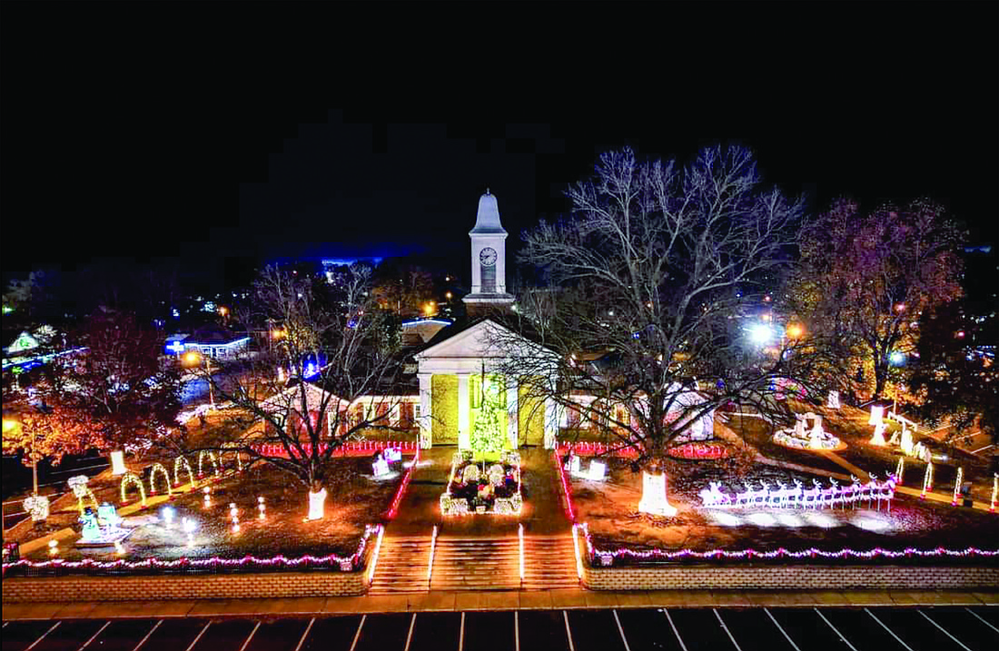 Aerial view of the 2024 Christmas decorations on the Grant County Courthouse Square. (Photo: Submitted)