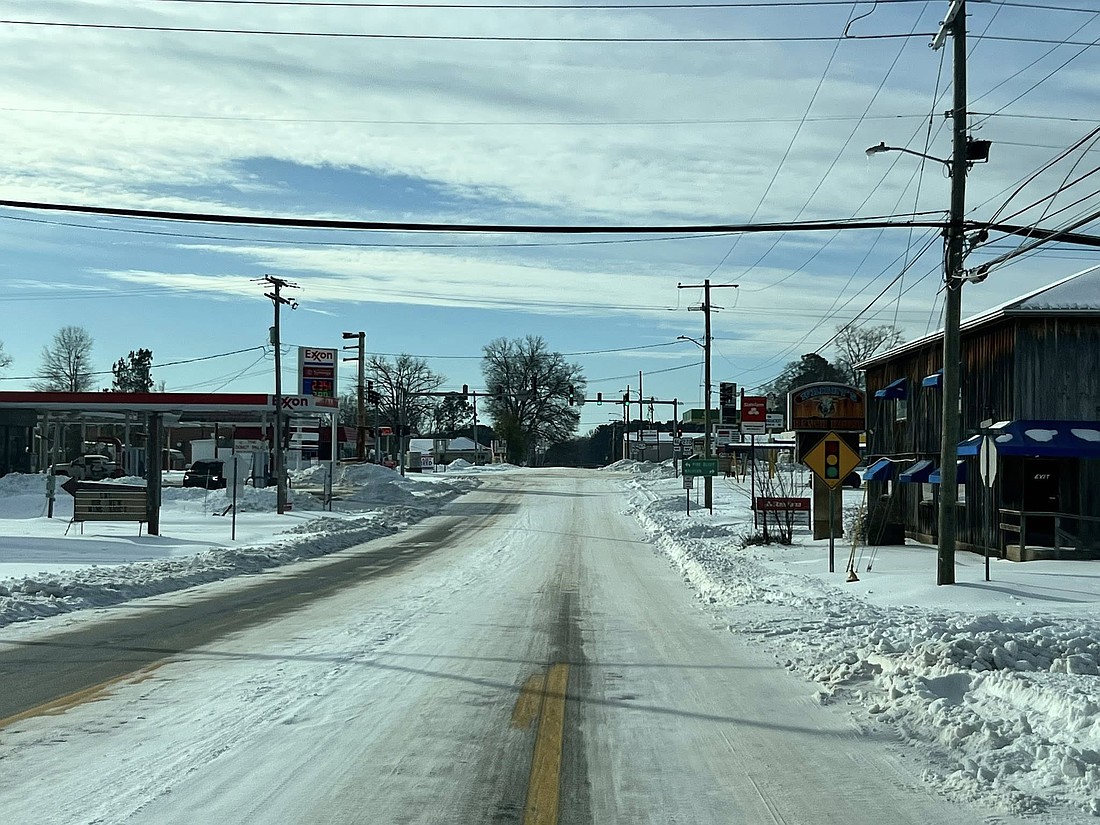 Rock Street  — Rock Street (Highway 167) at Center Street (Highway 270) on Monday. (Photo: Cain Nattin)